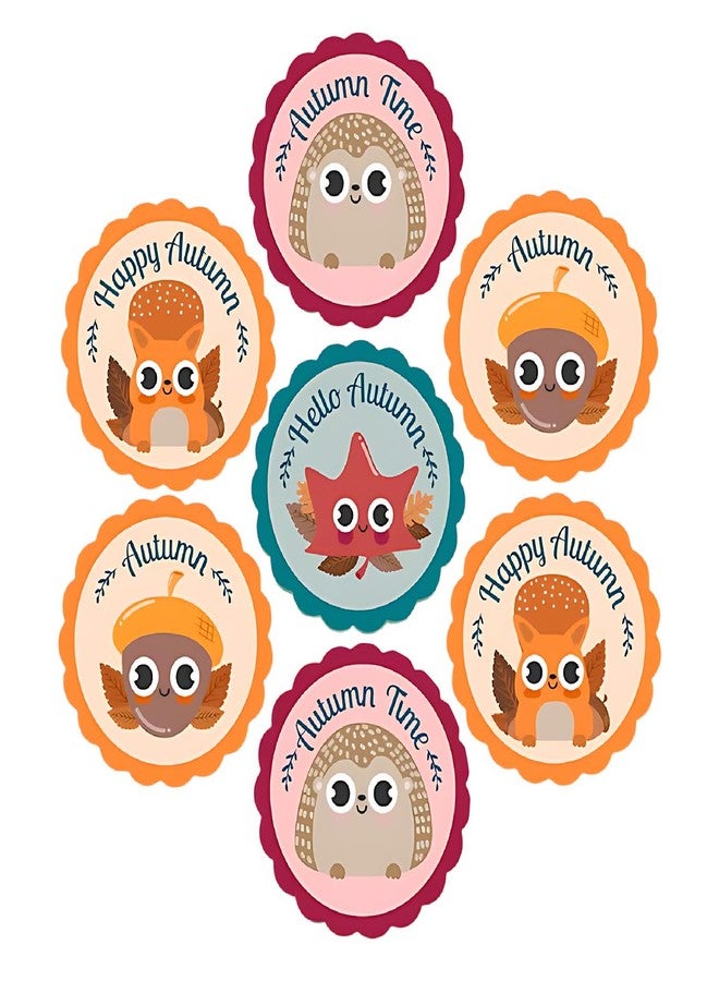 SLGIFT Vinyl Autumn Theme Sticker, Self-Adhesive Vinyl Stickers, 40 Pieces, 2 x 2 Inches Round Sticker, 4 Unique Designs, R132 - Image 1